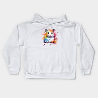 Colorful Hamster paint splatter Kids Hoodie